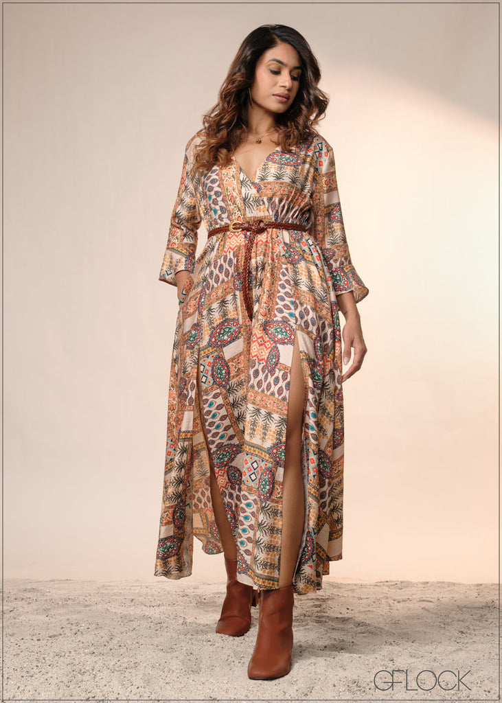 Boho Slit Dress - 040426