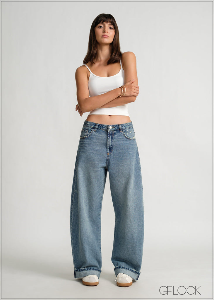 Baggy Fold-Up Jean - Short Length - 120426