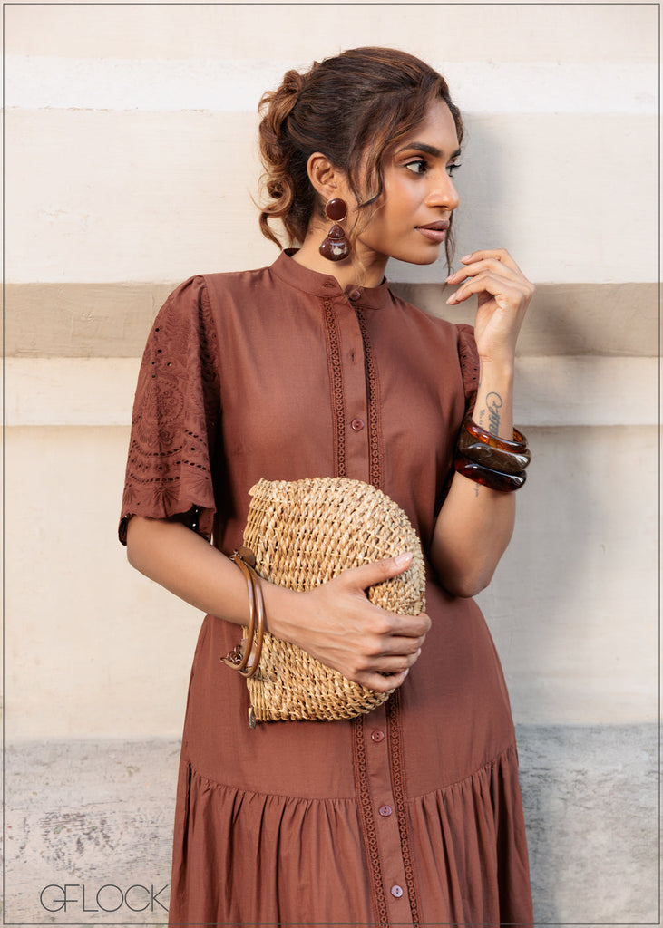 Lace Insert Dress - 140926