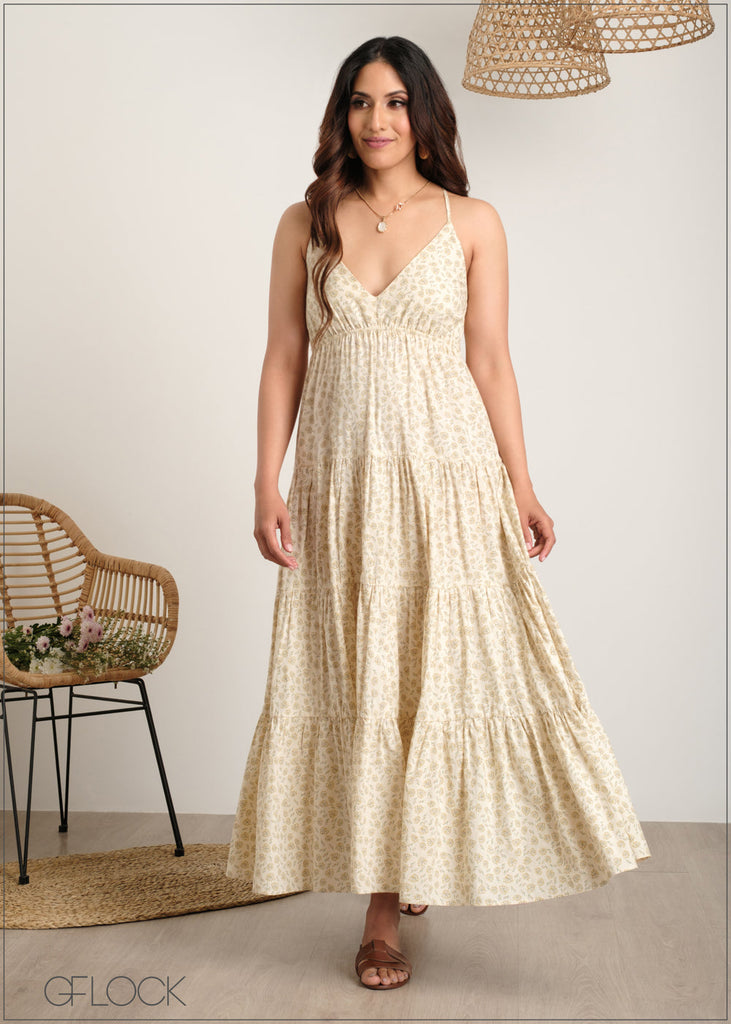 Floral Printed Tiered Dress - 060625