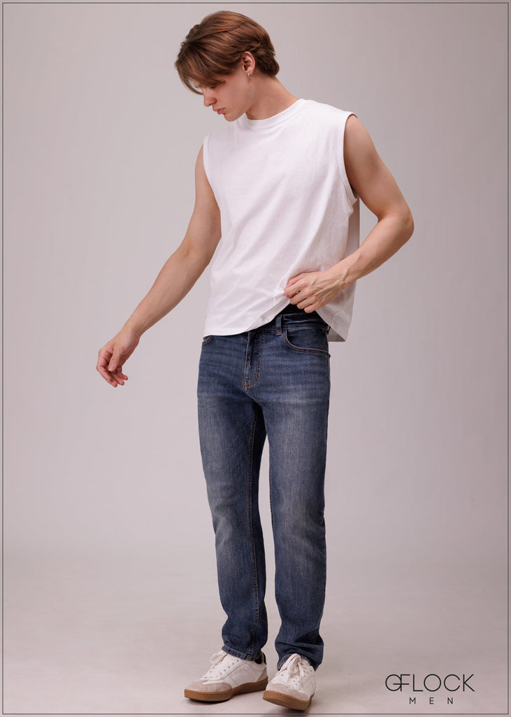Light Wash Slim Jean - Short Length - 110326D