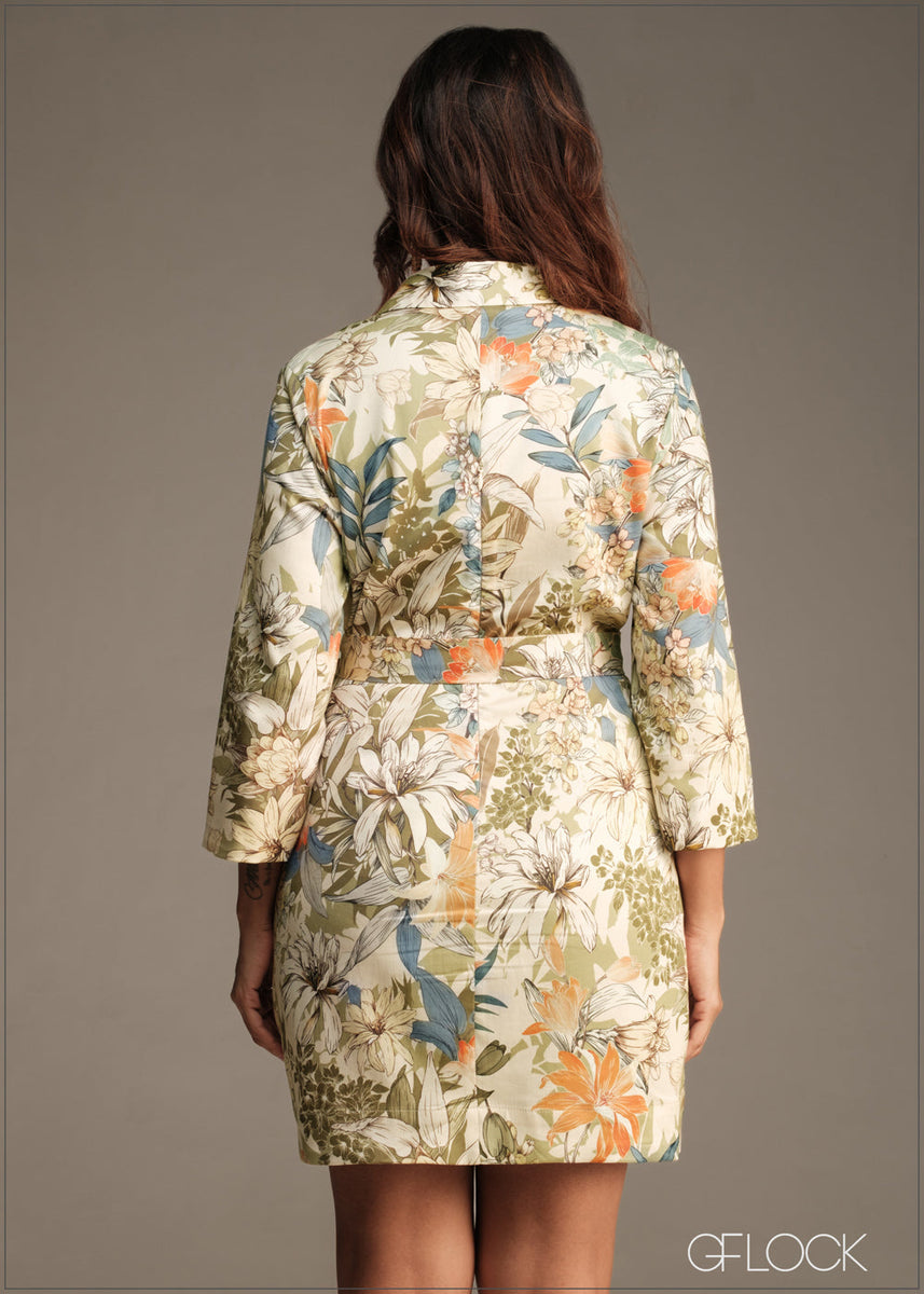 V-Neck Printed Dress - 180526 – GFlock Global