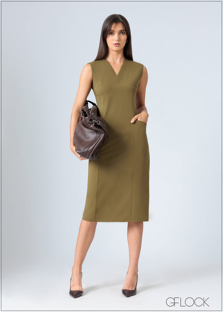 Shoulder Pad Dress - 200726