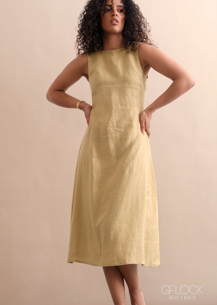 Linen Sleeveless Dress - 170526