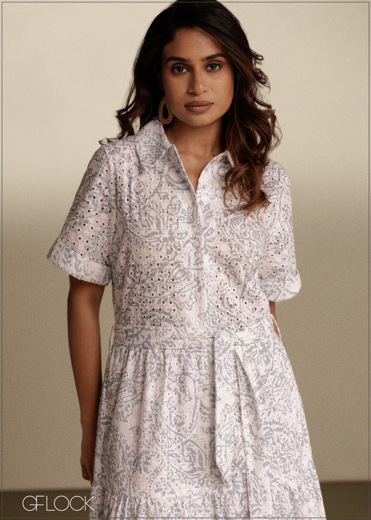 Printed Cutlawn Dress - 290526C