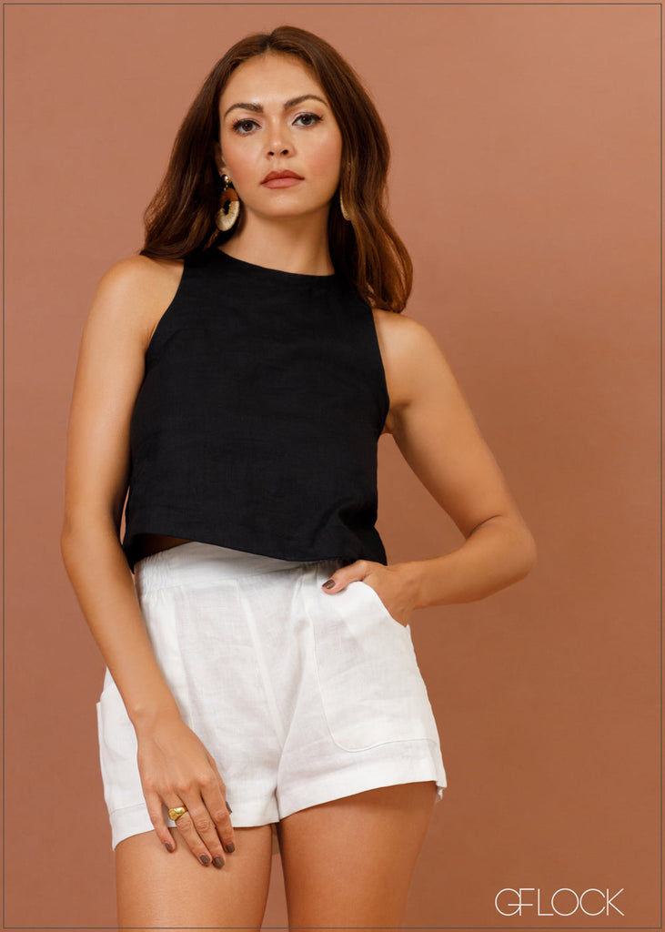 Sleeveless Linen Top - 010923