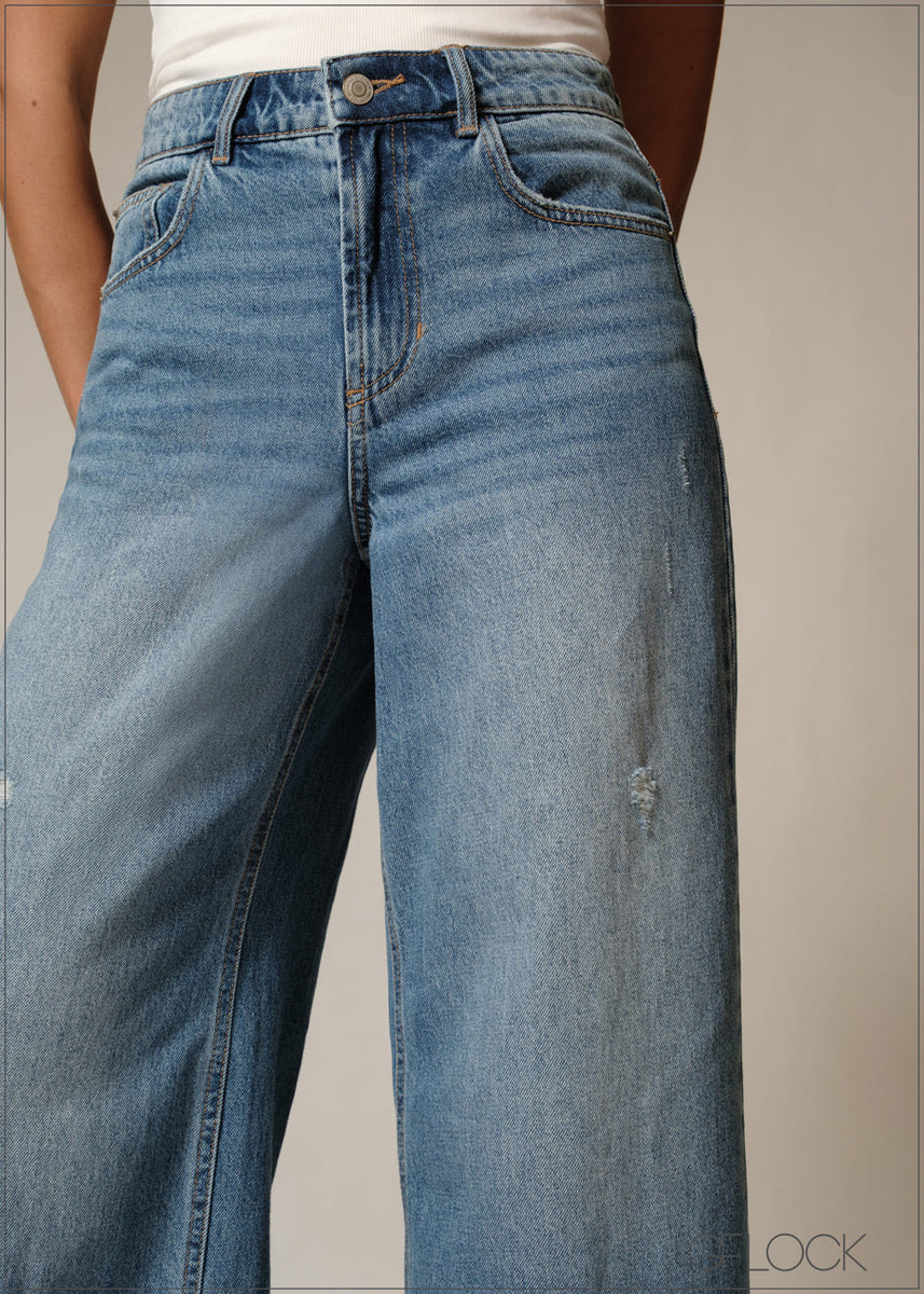 Wide Leg Ripped Jean - Long Length - 230226D – GFlock Global