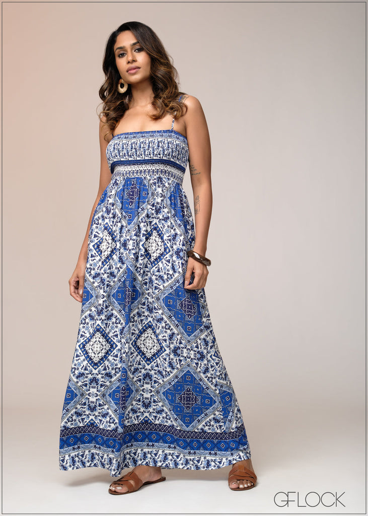 Smocked Strappy Dress - 031125