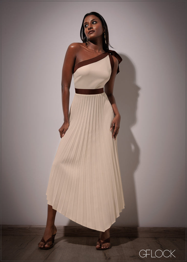 one shoulder knot dress Black One Shoulder Knot Slit Cocktail Dress GM01056