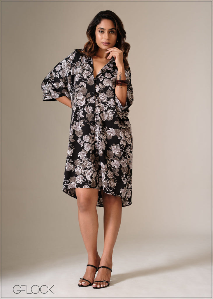 Printed Shirt Dress - 090126