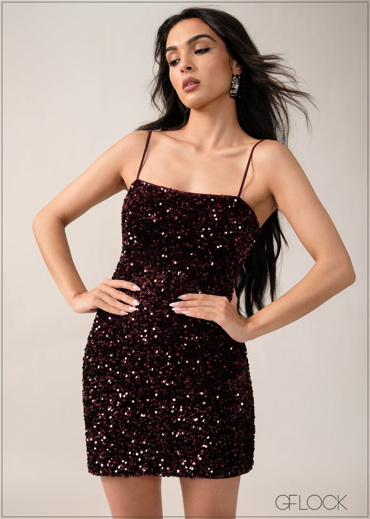Sequin Bodycon Mini Dress - 261225E