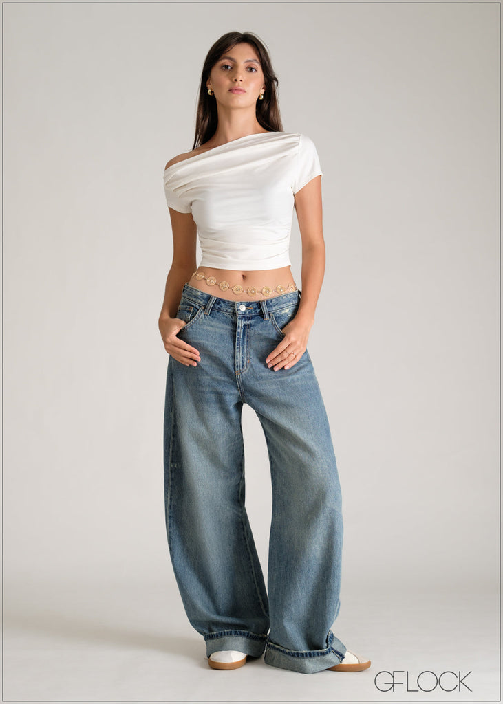 One Shoulder Crop Top - 110626