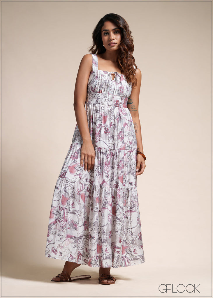 Pin Tuck Detailed Maxi Dress - 110526
