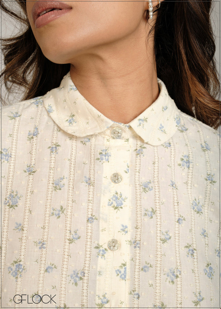 Collared Printed Top - 301026