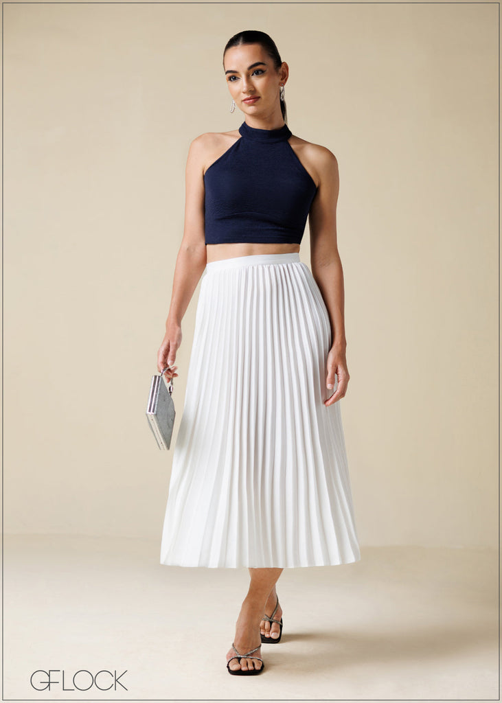 Pleated Midi Skirt - 250725