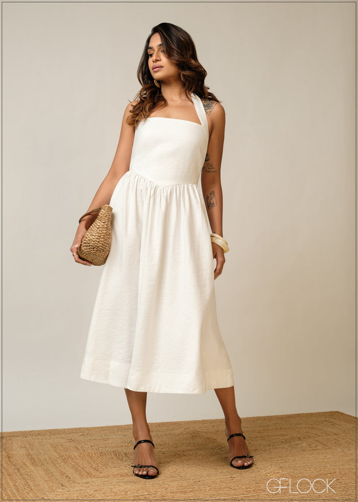 Solid Midi Dress - 300326