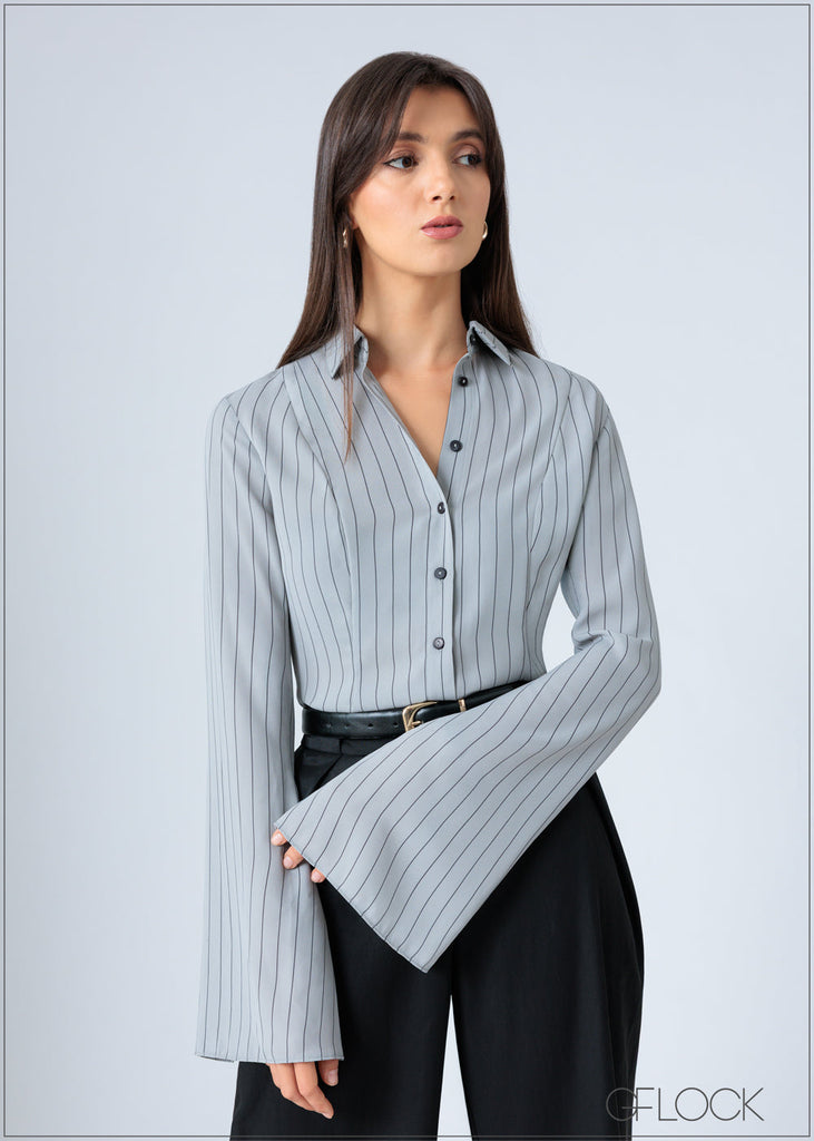 Printed Collared Top - 200726