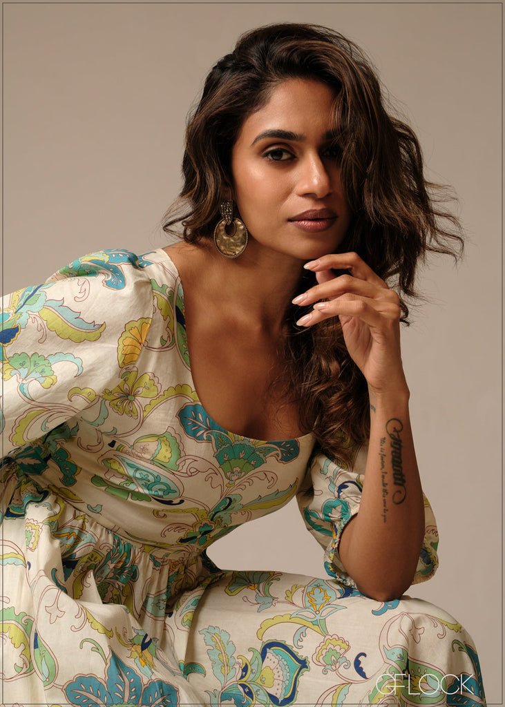 Printed Midi Dress - 250926