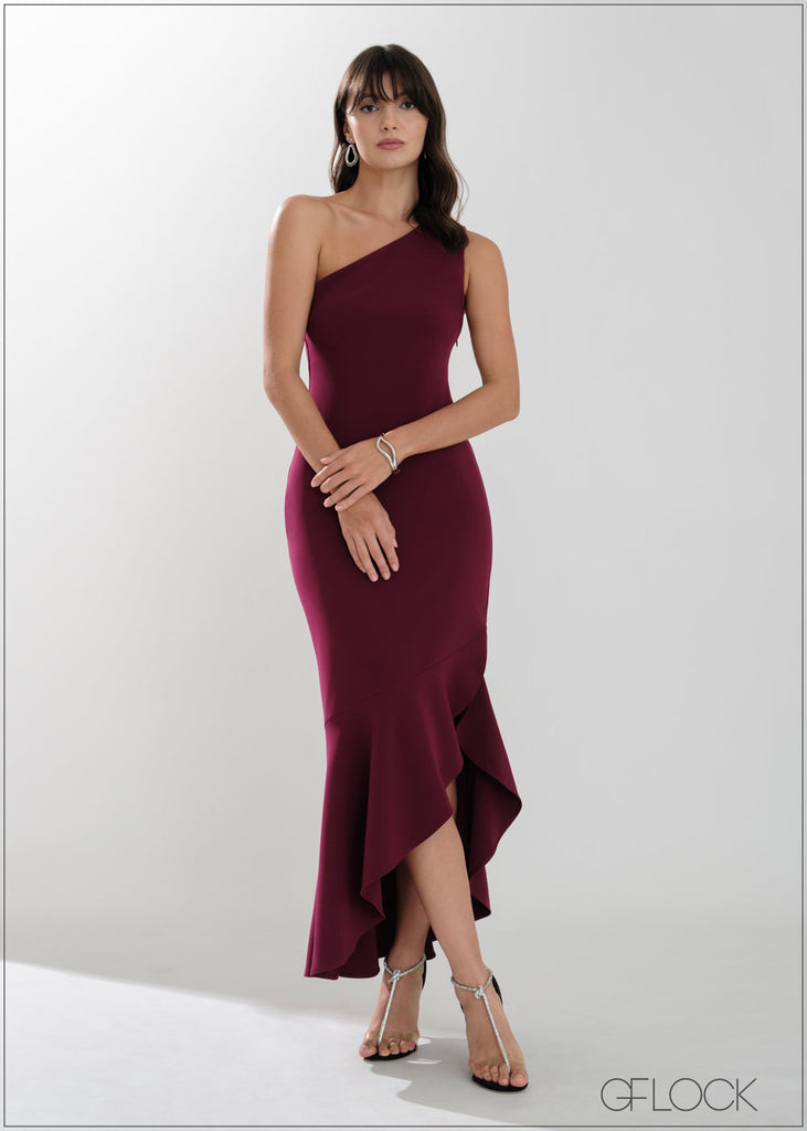 One Shoulder Ruffle Dress - 050626