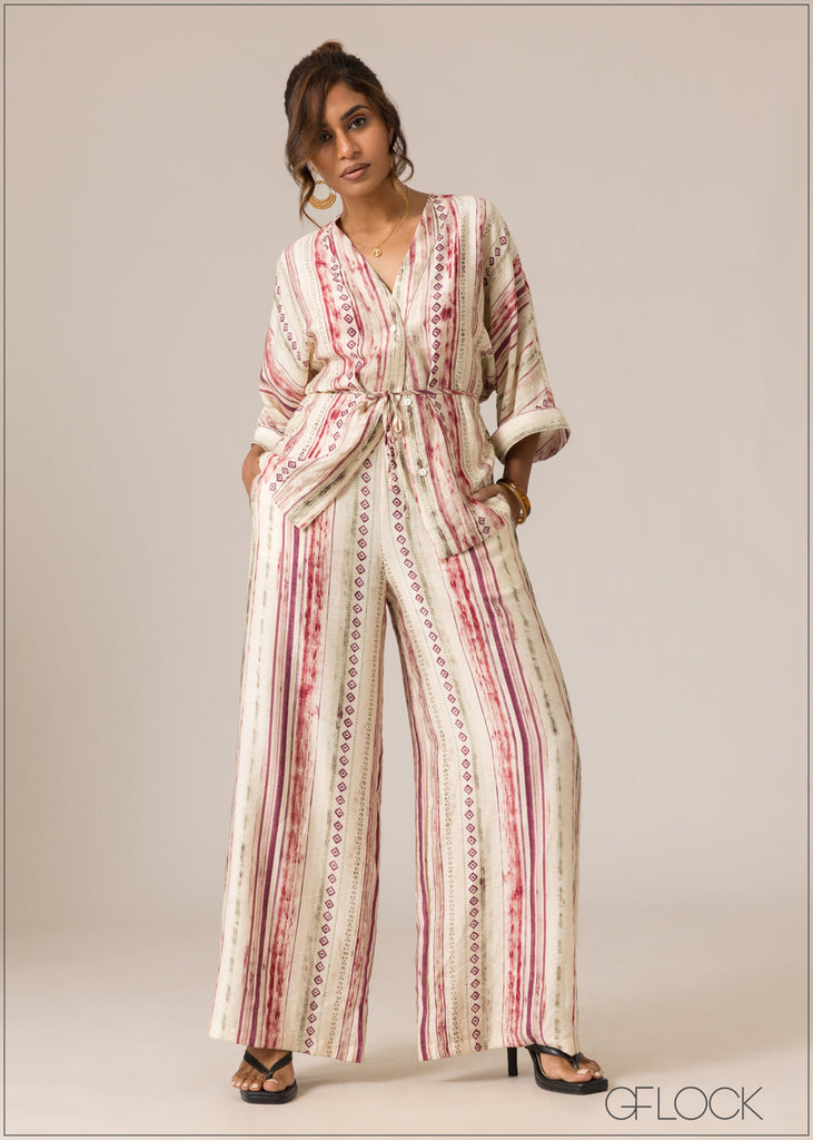 Printed Wide Leg Pant - 110926