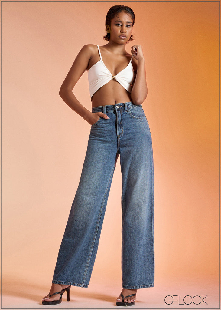 High Rise Straight Leg Jean - Short Length - 120926