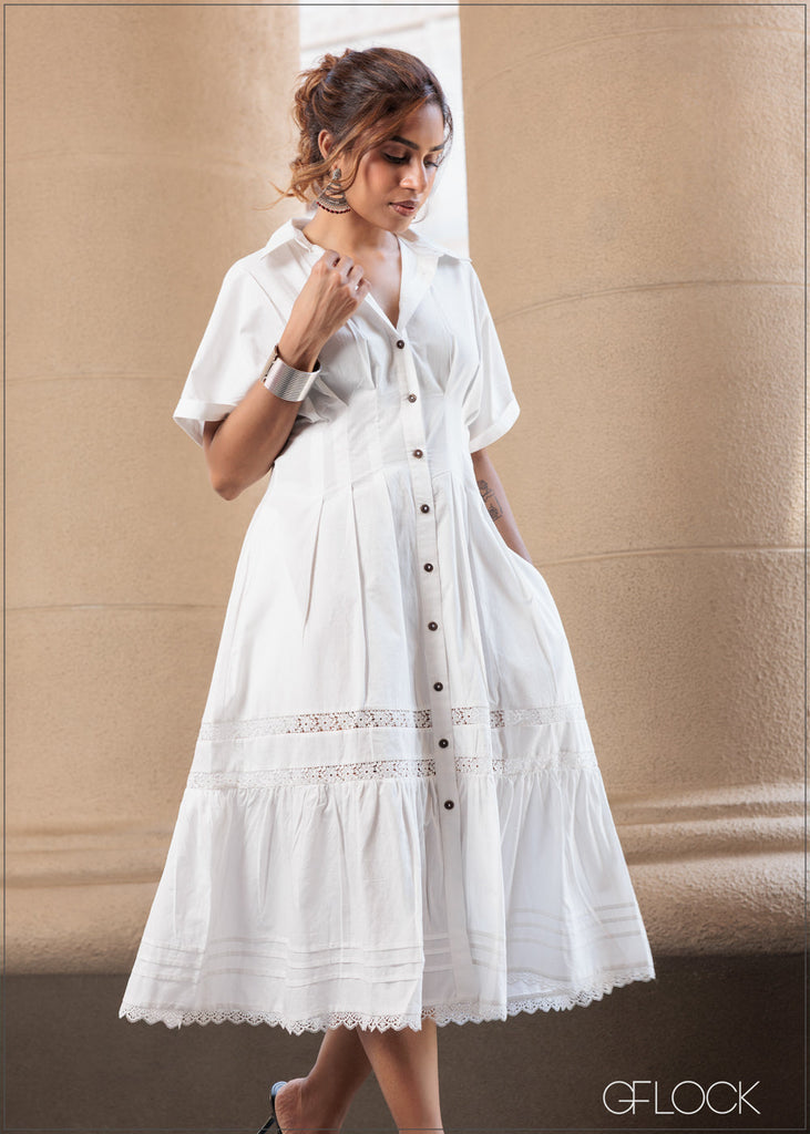 Lace Insert Dress - 140926