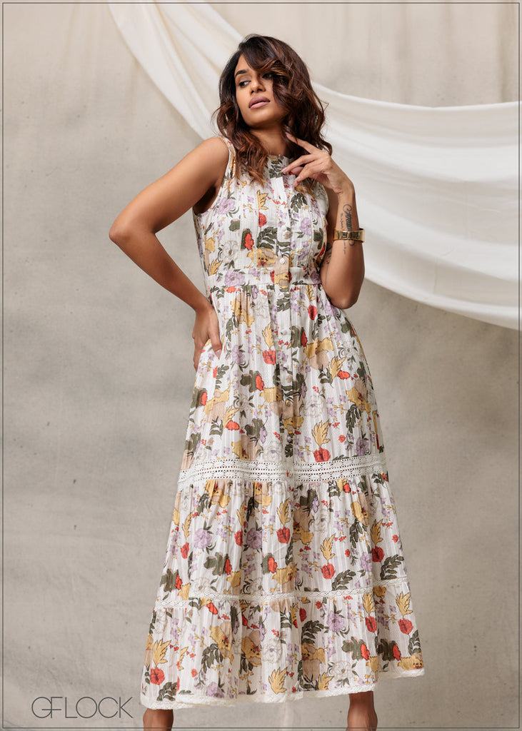Printed Dobby Dress - 260226