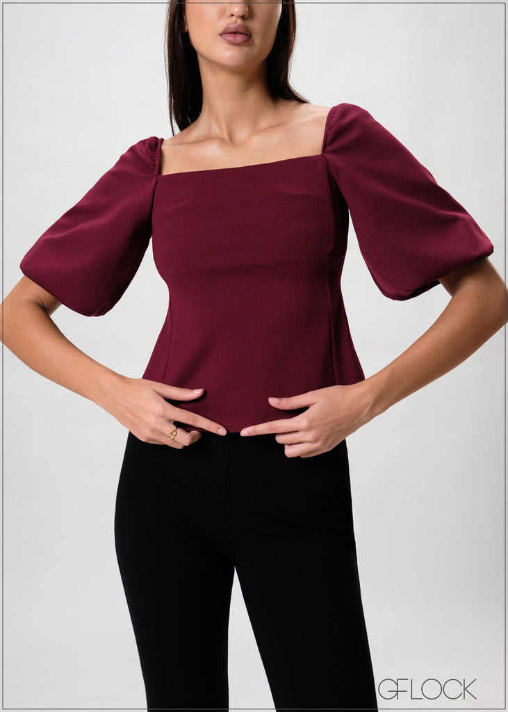 Puff Sleeve Top - 230926W