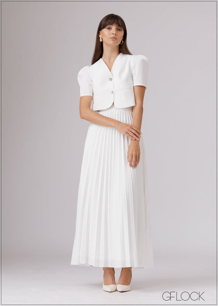 Puff Sleeved V-Neck Top - 080526