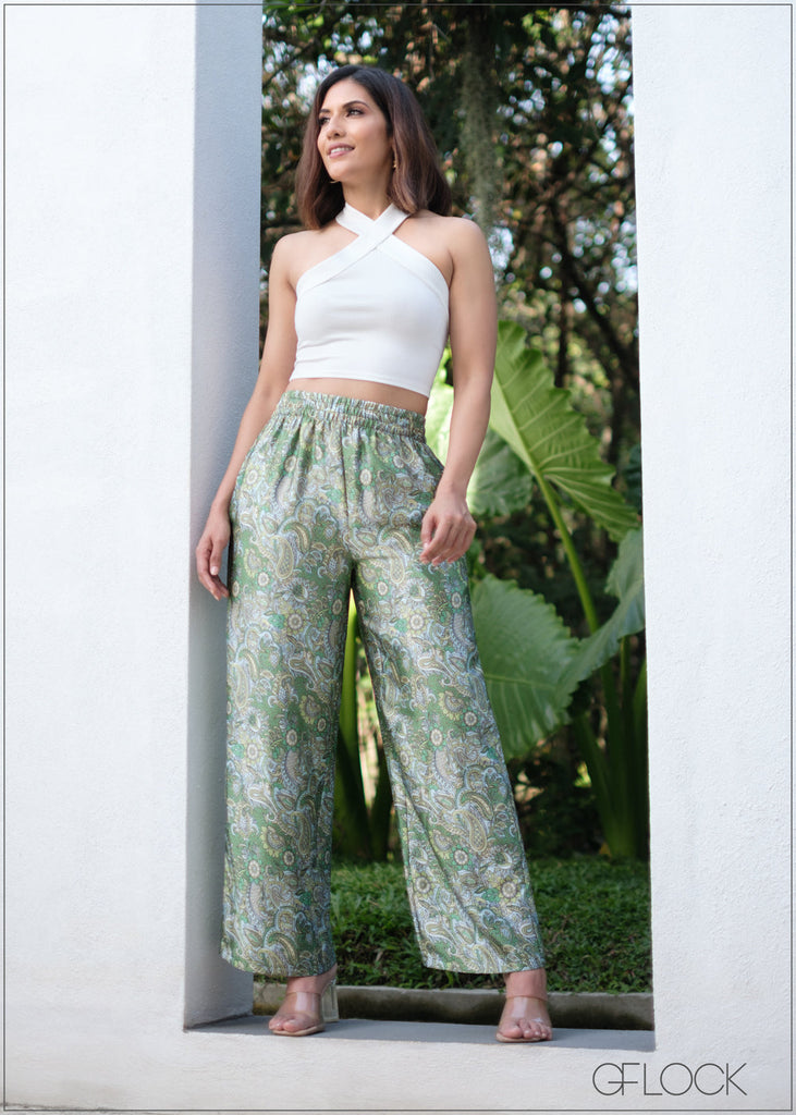 Printed Wide Leg Pant - 080524