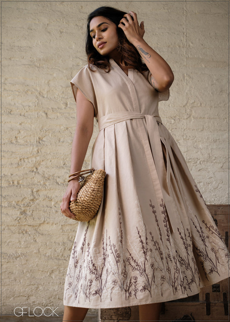 Embroidery Shirt Dress - 100826