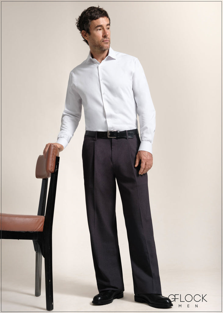 Grey Pleated Pant - Long Length - 090926