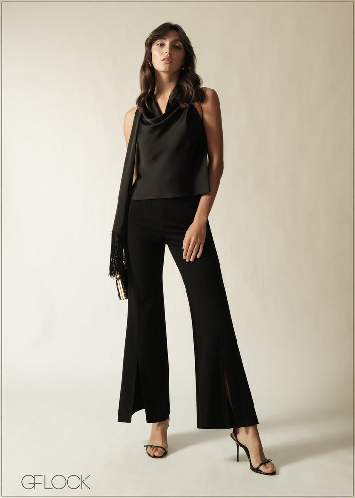 Front Slit Detail Bootleg Pant - 190626