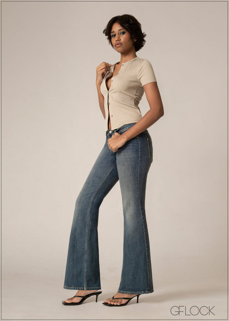 Low Waist Bootcut Jean - Long Length - 220826D
