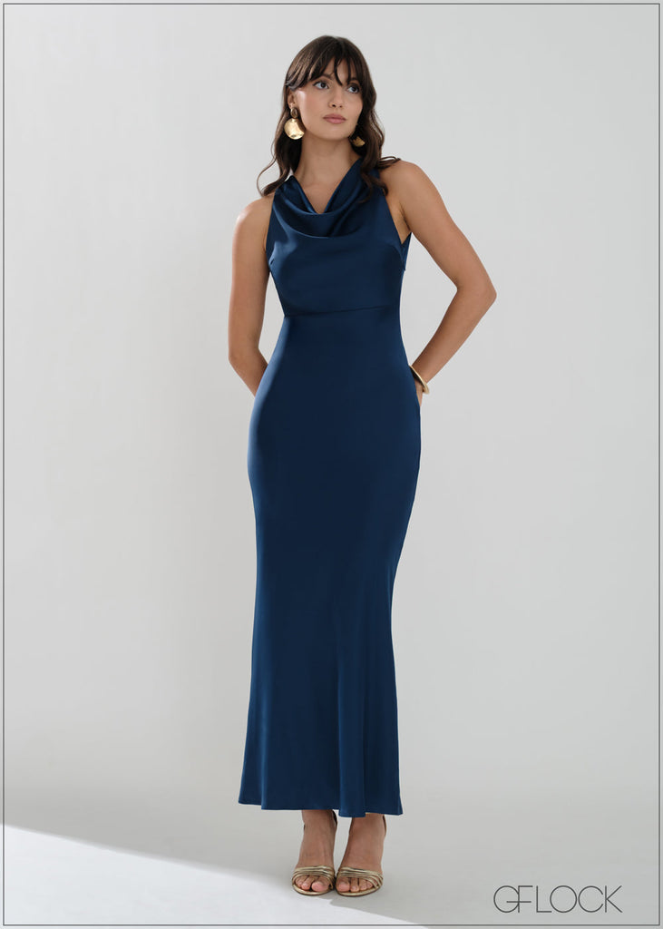 Open Back Cowl Dress - 050626