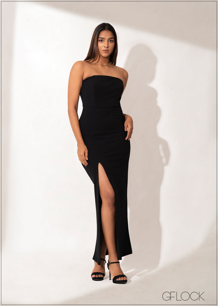 Side Slit Detail Tube Dress - 0606