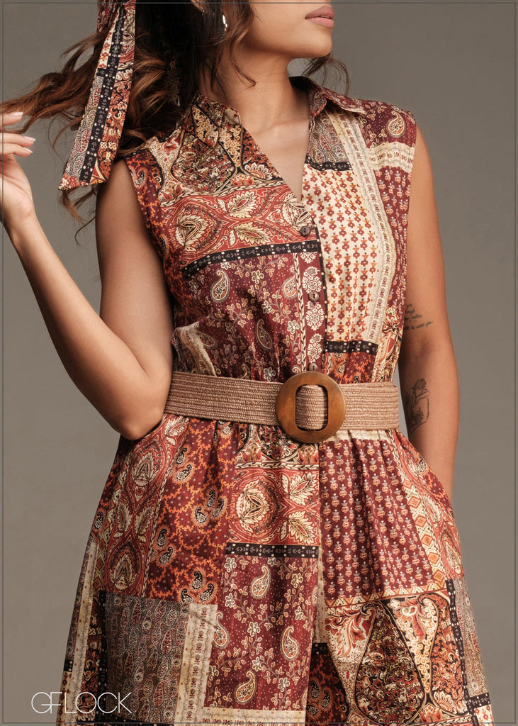 Wooden Buckle Detail Belt - 180526