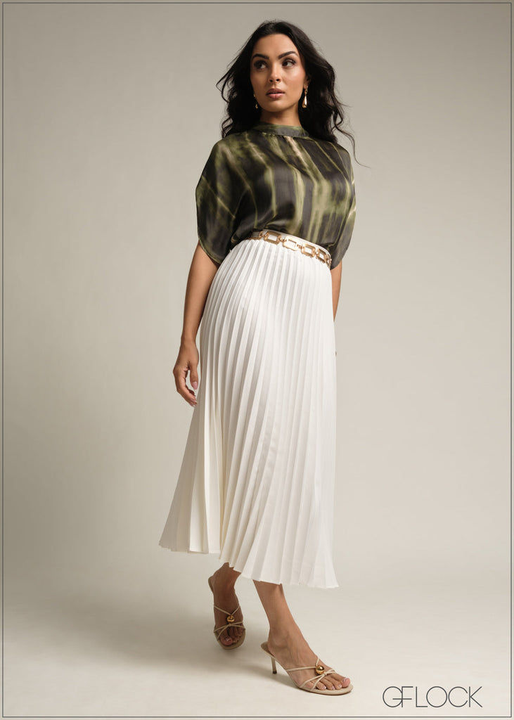 High Neck Printed Top - 231026