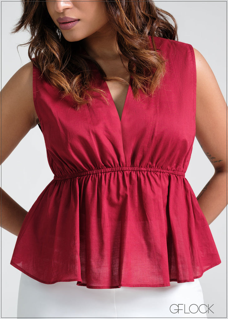 Gathered Peplum Top - 130226