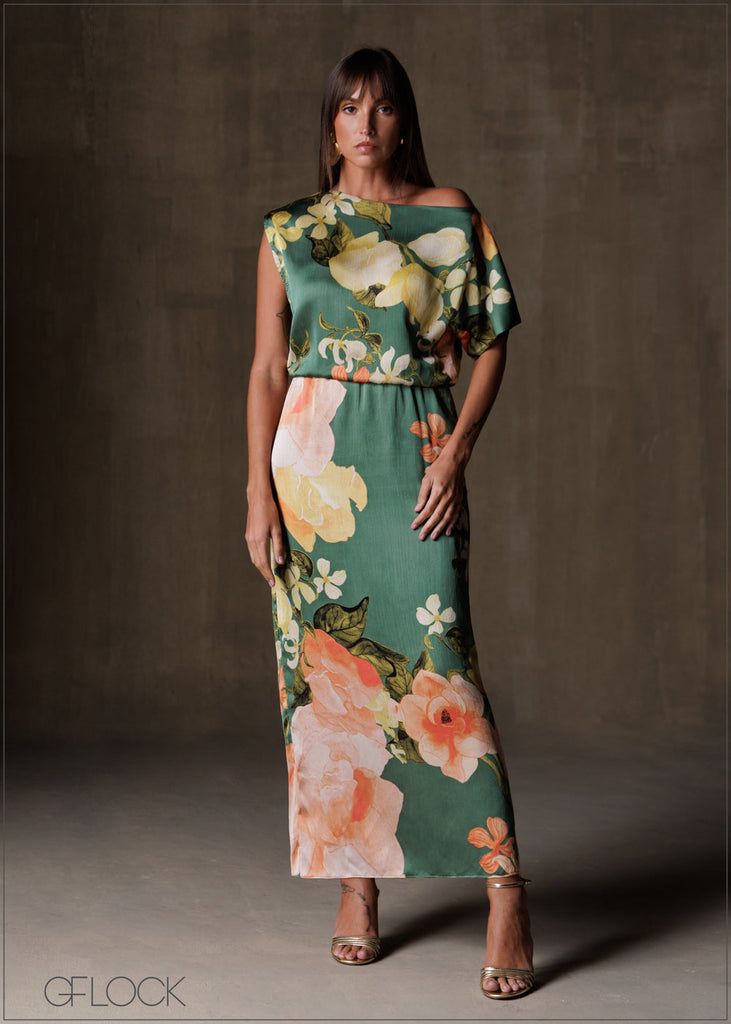 One Off Shoulder Maxi Dress - 191225