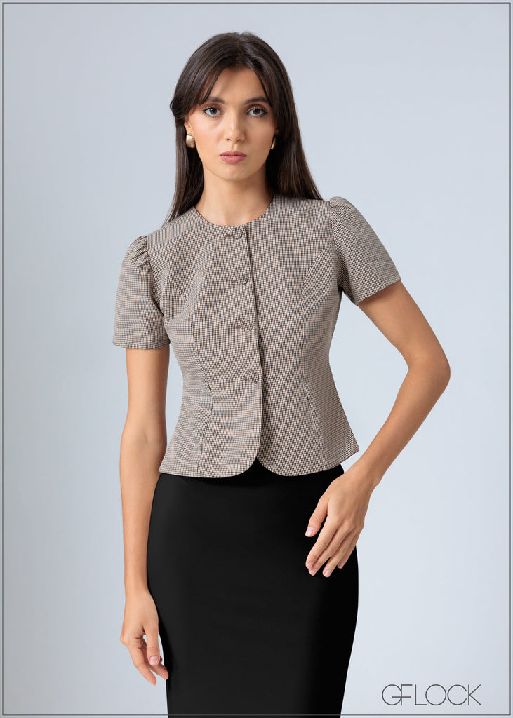Puff Sleeve Waistcoat - 200726