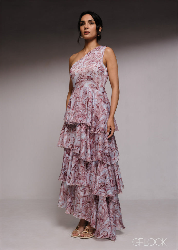 frill detail maxi dress Frill Detailed Maxi Dress