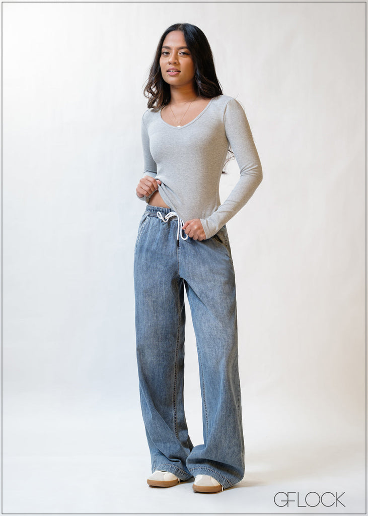 Long Sleeve Rib Top - 200226