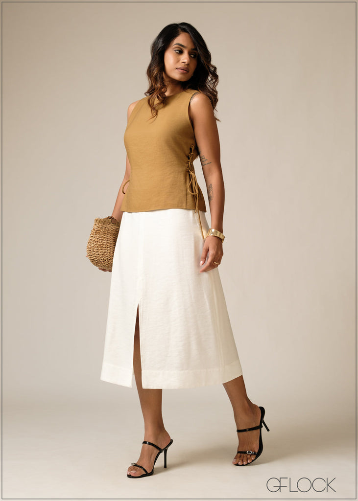Corset Detailed Peplum Top - 300626