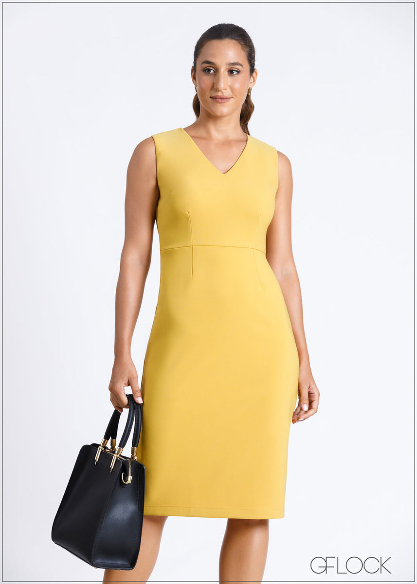 V-Neck Seam Detail Dress - 220724 – GFlock Global
