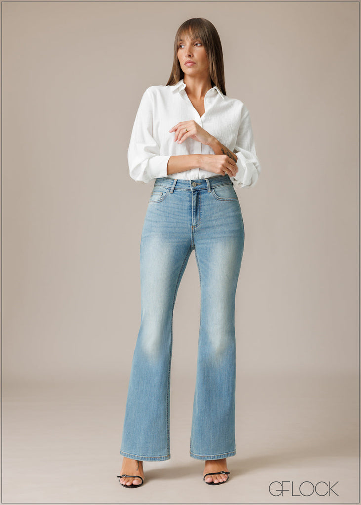 Light Wash Boot-Cut Jean - Long Length - 210326D