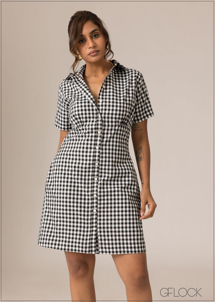 Gingham Mini Dress - 110926