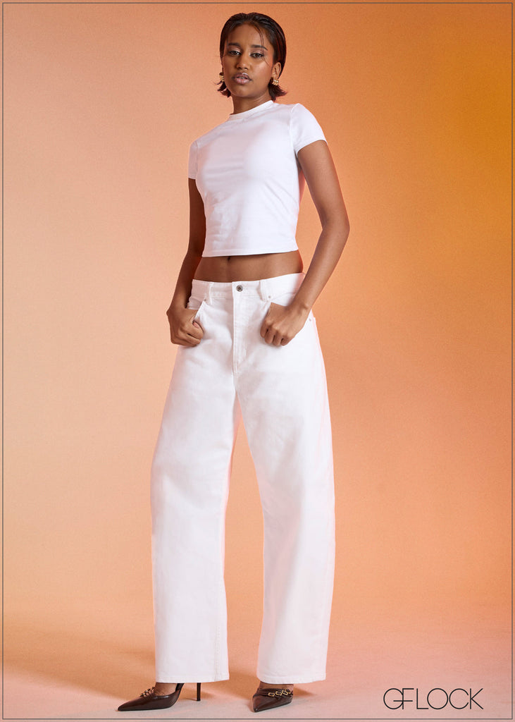 White Barrel Jean - Short Length - 120926