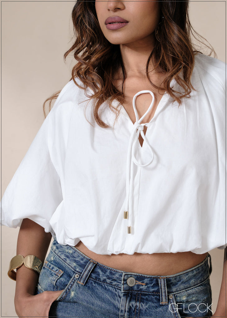 V-Neck Tie Top - 220826
