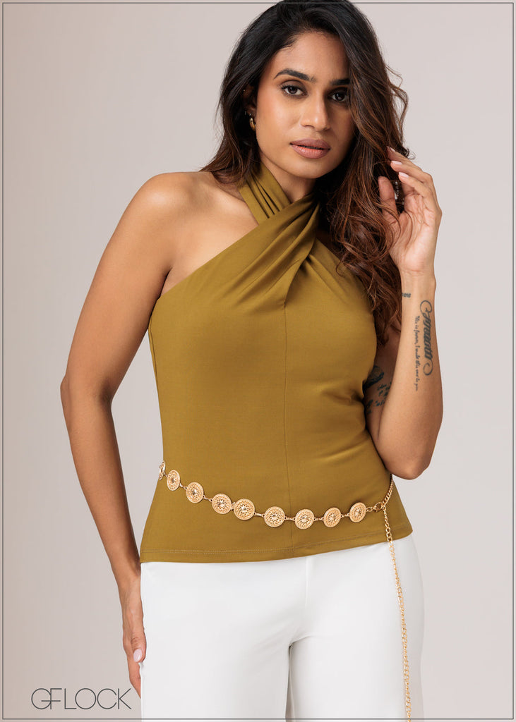 Halter Cross Detail Top - 010626